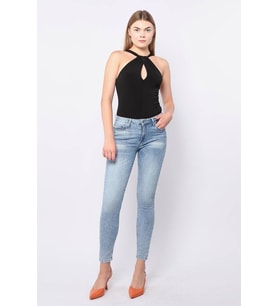 Kadın Skinny Fit Esnek Pantolon Açık Mavi