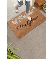 Valerine Life Beyaz Japon Kiraz Çiçeği Hoş Geldiniz Kapı Önü Paspası 45x70cm