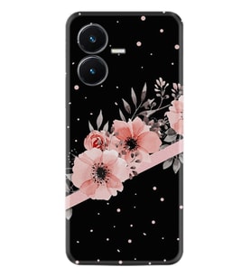 Vivo Y22S Kılıf Resimli Desenli Baskılı Silikon Siyah Şerit Mermer 1298