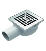 47H0026000000007-Hüppe MasterX Yalıtımsız Noktasal Su Gideri 15x15 Mat Yandan
