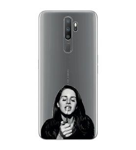 Oppo A5 2020 / A9 2020 Uyumlu Lana Del Rey Desenli Şeffaf Telefon Kılıfı