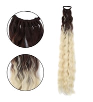 Lastik Tokalı At Kuyruğu Kabarık Afro Daalı / Kumral / Platin Ombre
