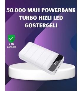50000Mah Yüksek Kapasiteli Hızlı Şarj Led Ekranlı