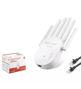 P-ix-Link WR60T 300Mbps 6 Antenli Wifi Sinyal Güçlendirici Repeater Beyaz