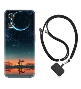 General Mobile GM 21 Pro GM 22 Pro Plus Kılıf Boyun Askılı Silikon Ay ve Kız 1720