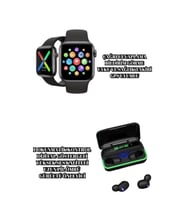 Mey İthalat® Ucuz ve Kaliteli Kulaklıklı Saat Seti Bluetooth Bağlantılı Akıllı Saat ve Kulaklık
