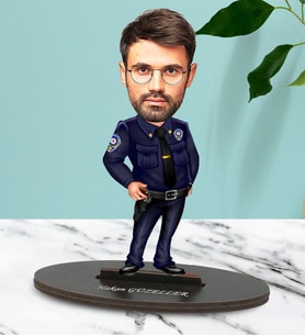 Kişiye Özel Polis 4 Tasarımlı Karikatür Biblo