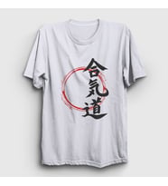 Presmono Unisex Beyaz Circle Aikido Ufc Mma Dövüş Sanatları T-Shirt 502451tt (Beyaz)