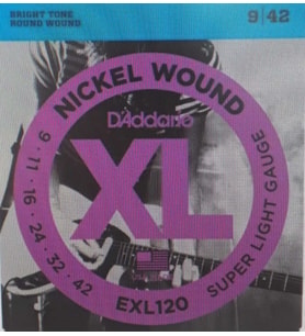 DADDARIO ELEKTRO GİTAR TEL SETİ, XL, 9-42, NICKEL WOUND, SUP