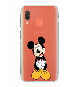 Samsung Galaxy A20e  Kamera Korumalı  Kapak Mickey Mouse Tasarımlı  Şeffaf Kılıf