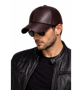 Valkyrie Erkek Koyu Kahverengi Deri Şapka Kavisli Siperlikli Ayarlanabilir Spor Günlük Baseball Cap