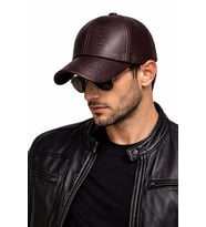Valkyrie Erkek Koyu Kahverengi Deri Şapka Kavisli Siperlikli Ayarlanabilir Spor Günlük Baseball Cap