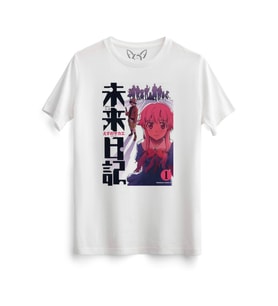 Mirai Nikki Resimli Baskılı Çocuk Beyaz Tshirt