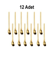 304 Çelik 12 Adet 15,5 cm Gold Kahve Latte Meyvesuyu Kokteyl Barmen Kaşığı cin94