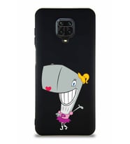 Xiaomi Redmi Note 9S Soft Premier Kapak Pearl Yengeç Tasarımlı Silikon Kılıf - Siyah (Şeffaf)
