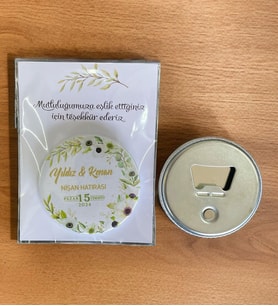 10 Adet Söz, Nişan, Nikah, Düğün Hediyesi Buton Açacak Magnet Kart ve Ambalajlı Tek Tek (btnmg16)