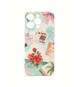 iPhone 15 Pro Vorian İnce Kamera Korumalı Mika Kılıf Mediterranean Holiday Collage
