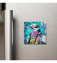 Pigeon - Güvercin - Güneş Gözlüklü Style - Buzdolap Magneti - 9x9 Cm