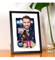 Kişiye Özel Basket Koçu Erkek Karikatürlü Resim Çerçevesi
