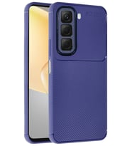 İnfinix Hot 50 Pro Plus 4G Kılıf Karbon Silikon Case Kapak (Lacivert)