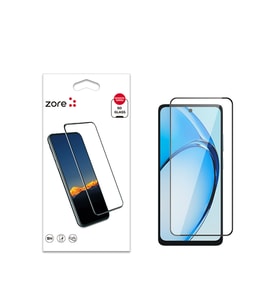 Oppo A60 Uyumlu Zore Kenarları Kırılmaya Dayanıklı Cam Ekran Koruyucu (Siyah)