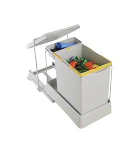 Raylı Dolap İçi Çöp Kovası Gri 20 Litre
