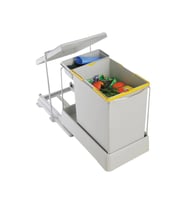 Raylı Dolap İçi Çöp Kovası Gri 20 Litre