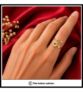 Trend Eylül Ayı Safir & Gündüz Sefası Doğum Çiçeği Yüzüğü