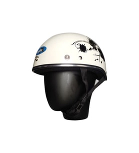 Motosiklet ve Bisiklet Kaskı Abs Materıal Yarım Chopper Model Kask Vespa Scooter Whıte