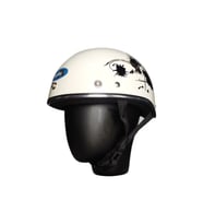 Motosiklet ve Bisiklet Kaskı Abs Materıal Yarım Chopper Model Kask Vespa Scooter Whıte