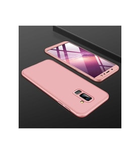 Samsung Galaxy A6 Plus 2018 Uyumlu Kılıf Zore Ays Kapak (Rose Gold Altın)