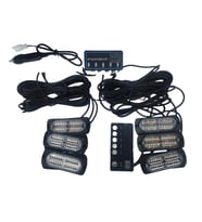 17 fonksiyonlu çakar lamba 12-30v 24 led 6 adet sarı*sarı set / LAPA549-1