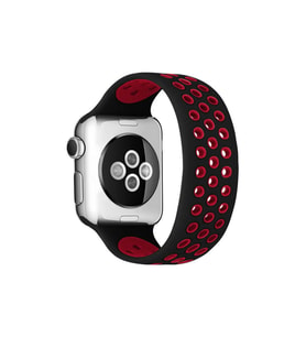 Watch 38Mm Ayarlı Delikli Kordon (Saat Değildir) - Siyah-Kırmızı