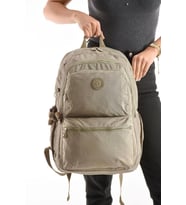 Unisex Sırt Çantası Gülük Kullanıma Uygun Büyük Boy Seyahat Çantası 43*30 Cm Okul Çantası Su İtici (Bej)