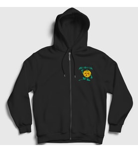 Presmono Unisex Siyah Pumpkin Helloween Fermuarlı Kapüşonlu Sweatshirt 149500tt