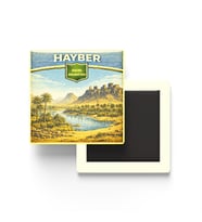 Retro Suudi Arabistan Hayber Şehri Temalı Vintage Buzdolap Magneti – 9x9 cm