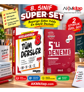 Ankara Yayıncılık 8. Sınıf Tüm Dersler Güçlendiren Soru Bankası ve Ünlü 5 li Deneme Seti 2 Kitap