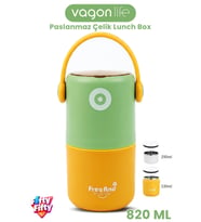 820 ML Sızdırmaz 2 Kaseli 304 Paslanmaz Çelik Lunch Box Yeni Nesil Sefer Tası Kaşıklı Askılı -1267820
