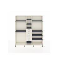 Arges Dolap 10 Raflı 6 Çekmeceli 3 Askılı 220x30x243 Aytaşı-Antrasit/Aytaşı