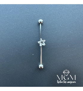 Rodyum Zirkon Taşlı Çelik Köprü - Pr000169