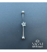 Rodyum Zirkon Taşlı Çelik Köprü - Pr000169