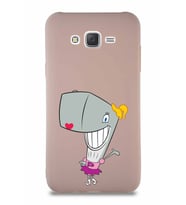 Samsung Galaxy J7 Soft Premier Kapak Pearl Yengeç Tasarımlı Silikon Kılıf - Pudra (Şeffaf)
