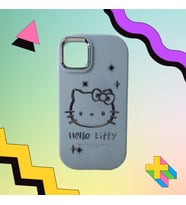 iPhone 11  Hello Kitty Kabartmalı Kaliteli Silikon Telefon Kılıfı (Mavi)