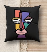 BK Gift Modern Art Tasarımlı Premium Kumaş Siyah Kırlent Yastık, Ev Hediyesi, Ev Dekorasyonu, Dekoratif Hediye (Model 8)