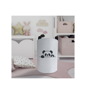 MEKTA HOME BEBEK VE ÇOCUK ODASI El Sallayan Sevimli Panda Desenli Oyuncak Sepeti
