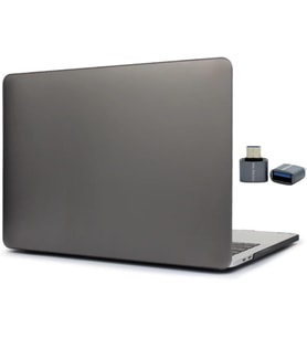 MacBook 12 İnç Kılıf A1534 Uyumlu Mat Sert Koruyucu Kapak Hard Case İnce Hafif Laptop Kılıfı Siyah (2015-2017) Gri