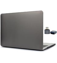 MacBook 12 İnç Kılıf A1534 Uyumlu Mat Sert Koruyucu Kapak Hard Case İnce Hafif Laptop Kılıfı Siyah (2015-2017) Gri