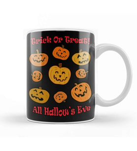 Trick Or Treat All Hallows Eve Kupa Bardak Porselen