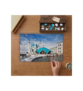 Kul Şerif Camii - İbadethane Tasarımı 240 parça Ahşap Puzzle Ahşap Kutuda MP01572