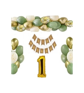 Çıtıpıtıstore Küf Yeşilli 1 Yaş Doğum Günü Balon Seti